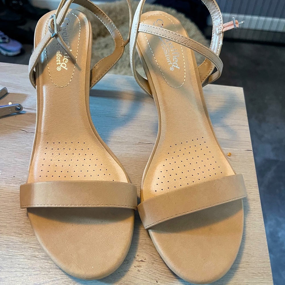 Brand new nude open toe shoes
